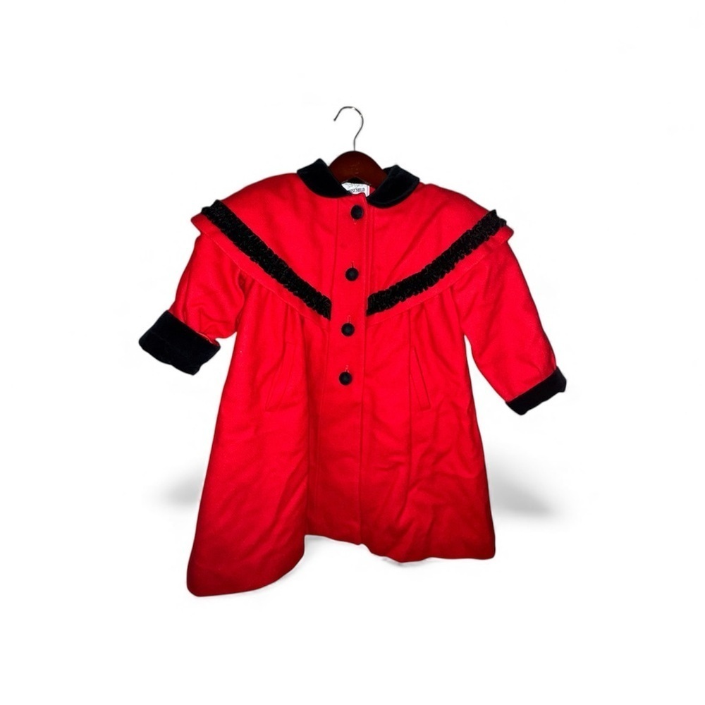 Rothschild Vibrant Red Coat with Dark Collar - Picture 1 of 9